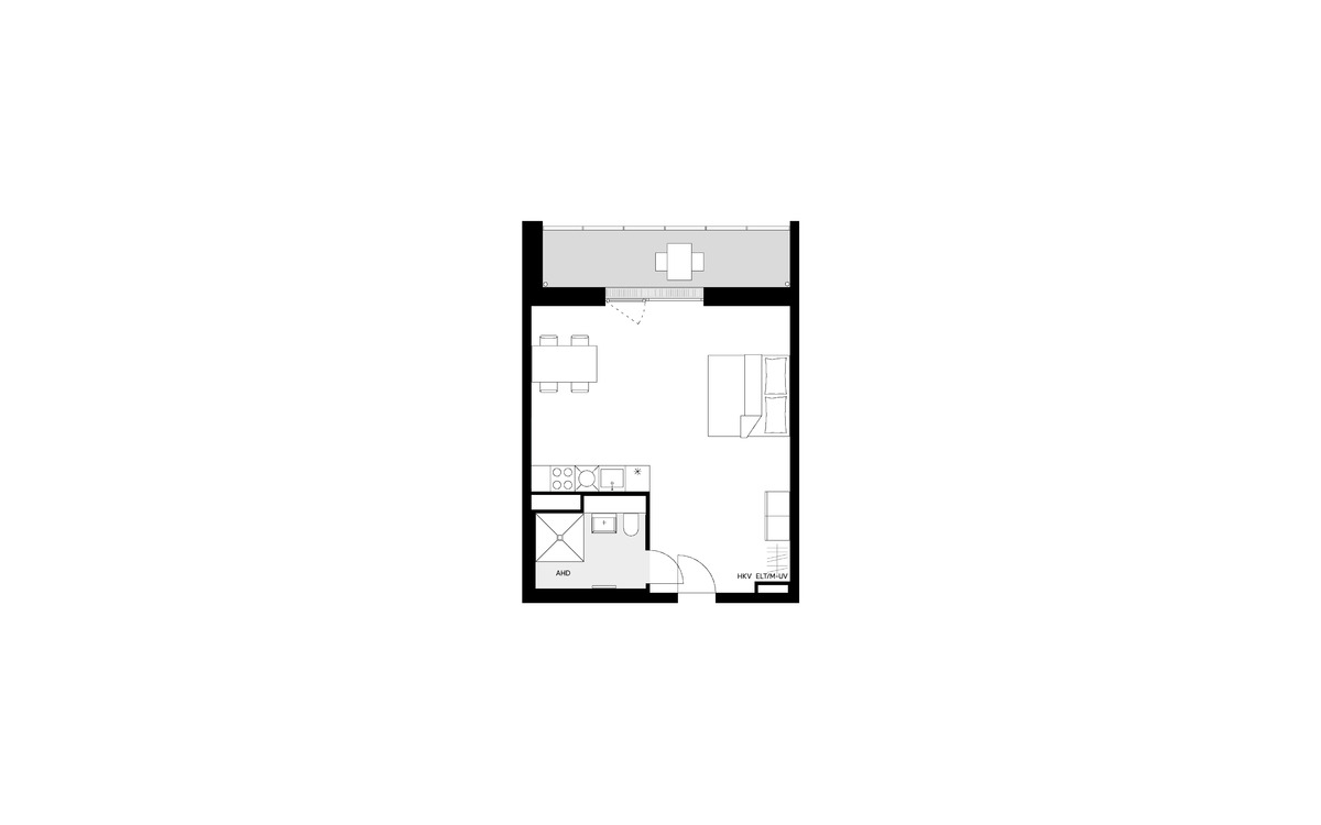 Eine Kompaktklasse für sich:<br>1-Zimmer-Wohnung mit 49 m². 